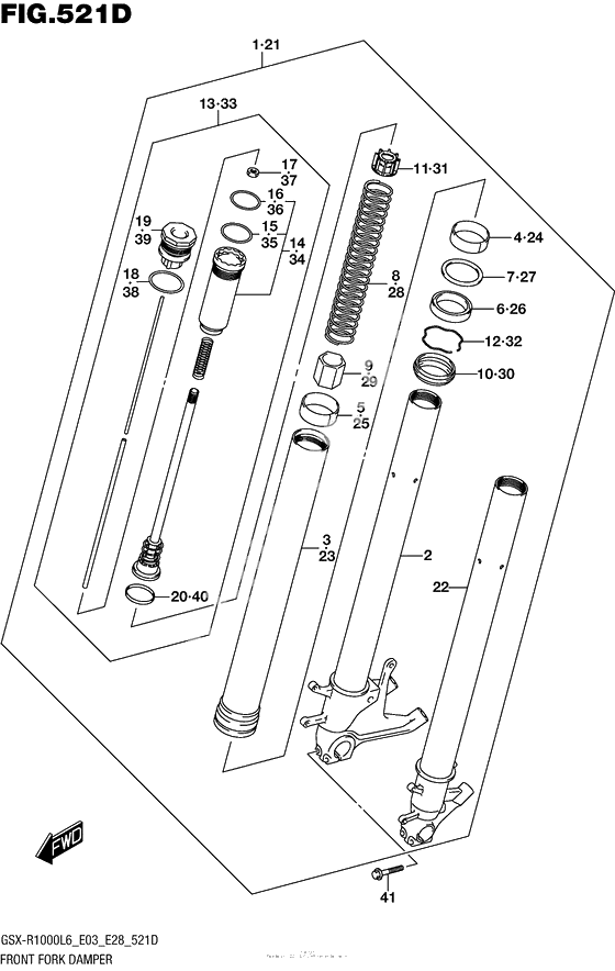 Вилка передней оси (Gsx-R1000Al6 E28)
