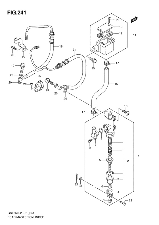 Rear master cylinder              

                  Gsf650al2 e21