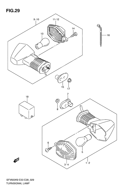 Turnsignal front & rear lamp