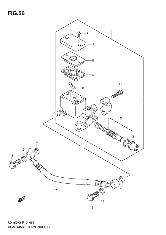 Rear master cylinder              

                  Model k8