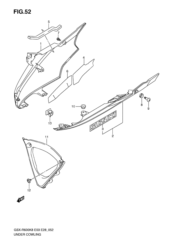 Under cowling              

                  Model k8