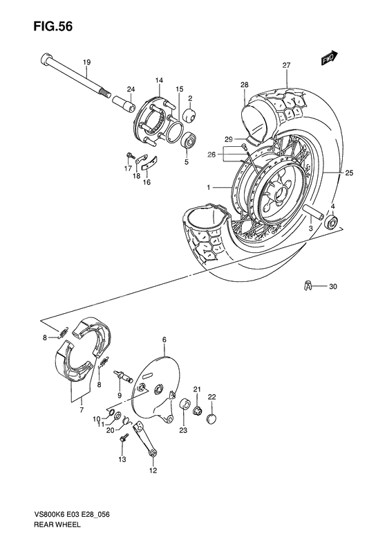 Rear wheel complete assy