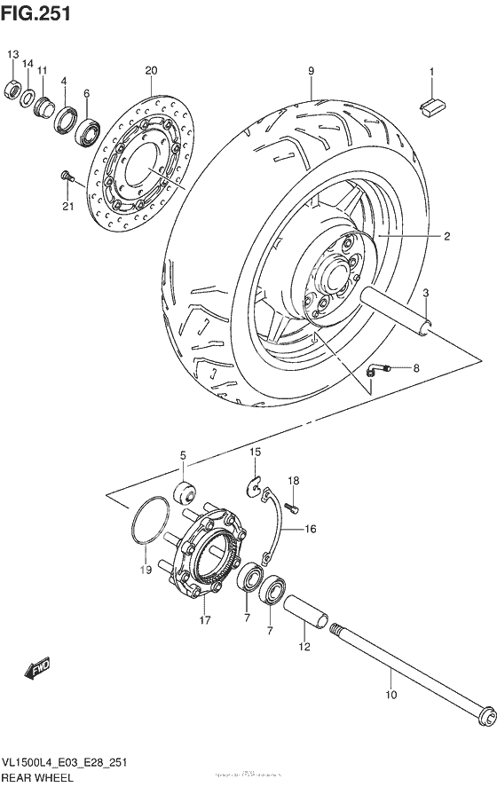 Заднее колесо (Vl1500Bl4 E28)