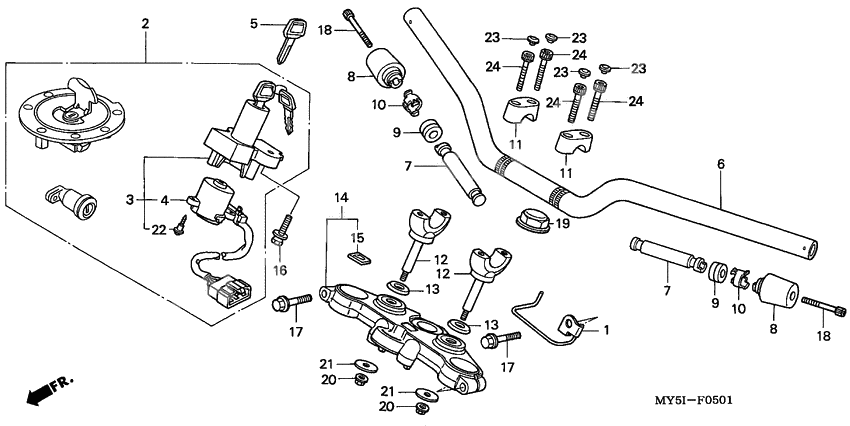 Handle pipe/top bridge              

                  CB500S