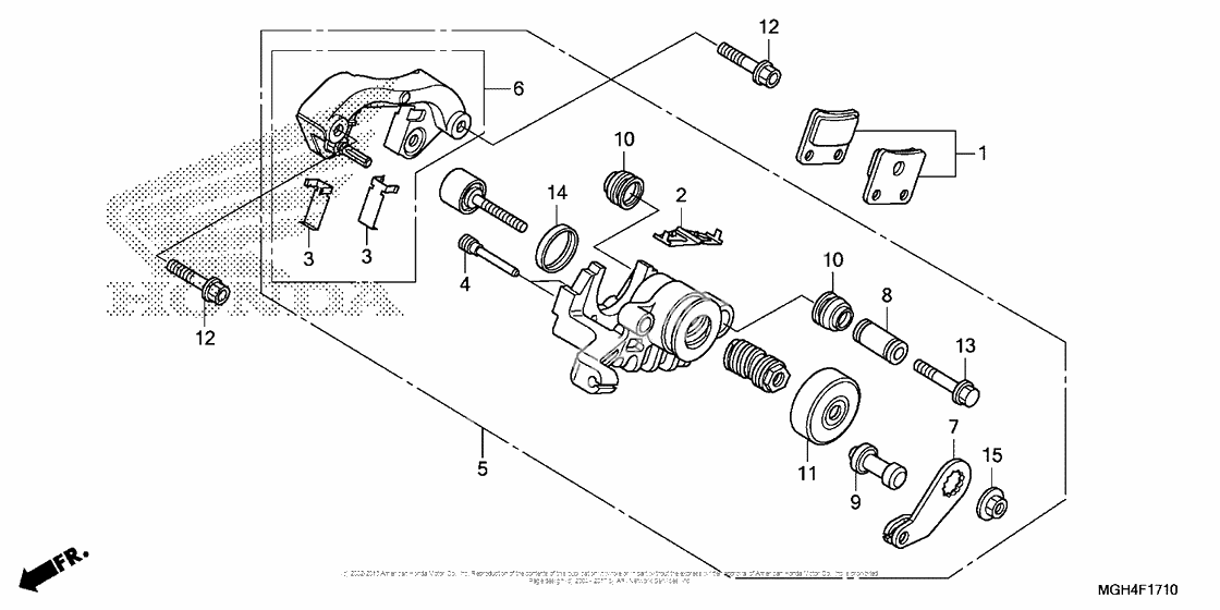 Parking brake caliper