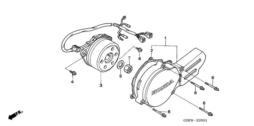 Left crankcase cover              

                  CR85R5,6/RB5,6