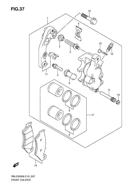 Front caliper              

                  Rm-z450k8/k9/l0