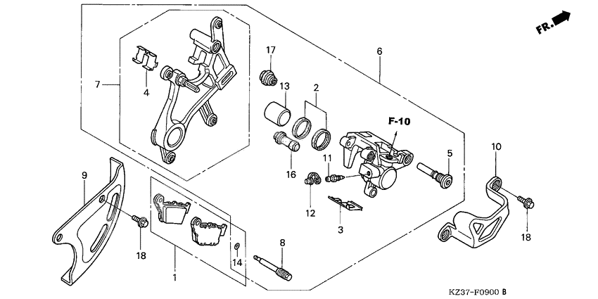 Rear brake caliper