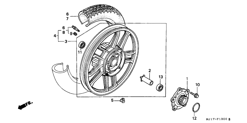 Rear wheel complete assy