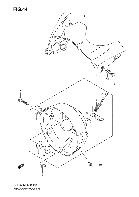 Headlamp housing              

                  Gsf650/a