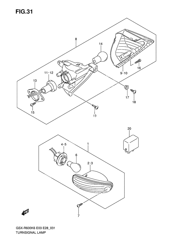 Turnsignal front & rear lamp