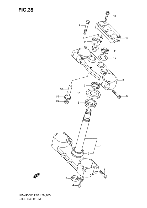 Steering stem              

                  Rm-z450k8/k9/l0