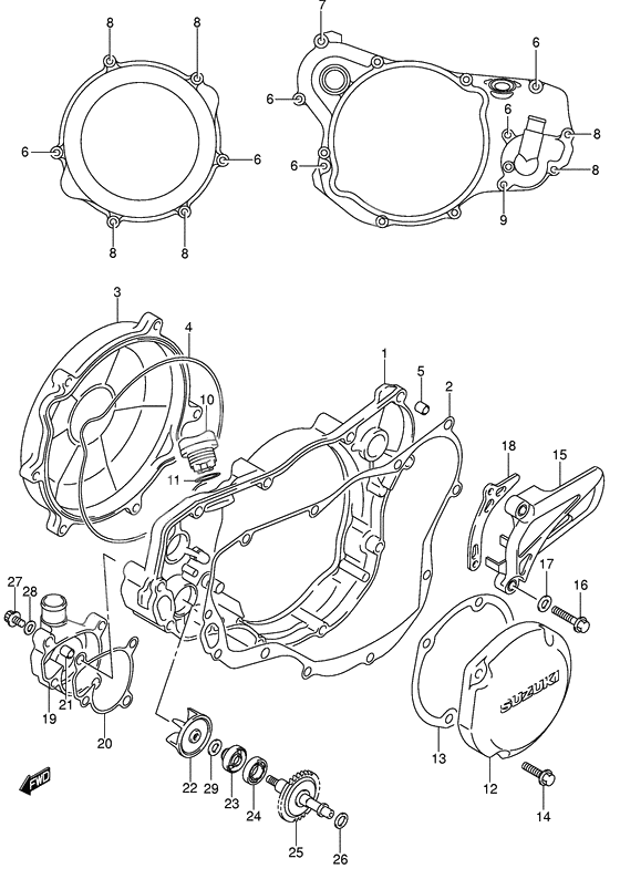 Crankcase cover-water pump              

                  Model k3/k4/k5/k6