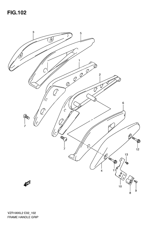 Frame handle grip              

                  Vzr1800l2 e02