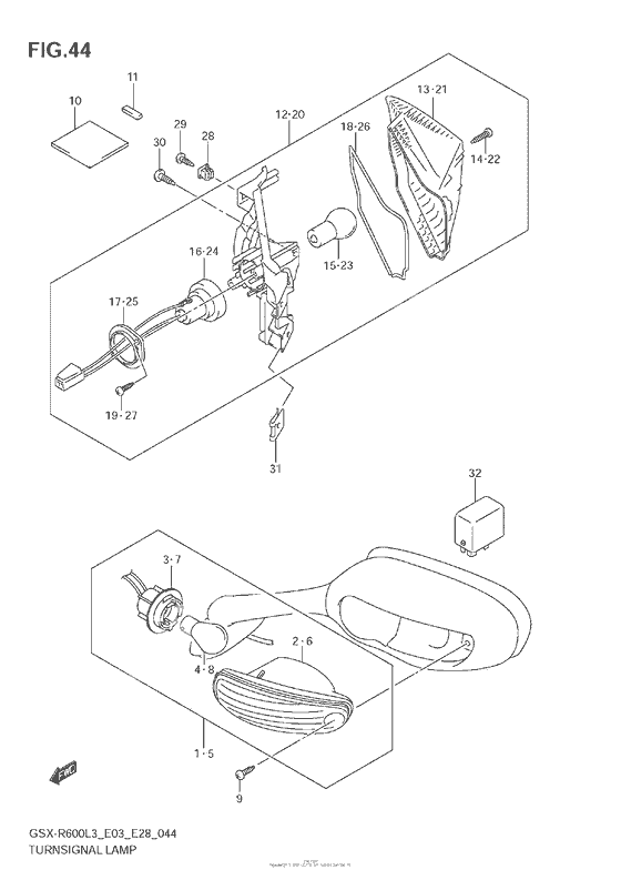 Turnsignal Lamp (Gsx-R600L3 E28)