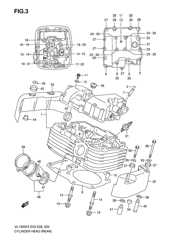 Cylinder head              

                  Rear