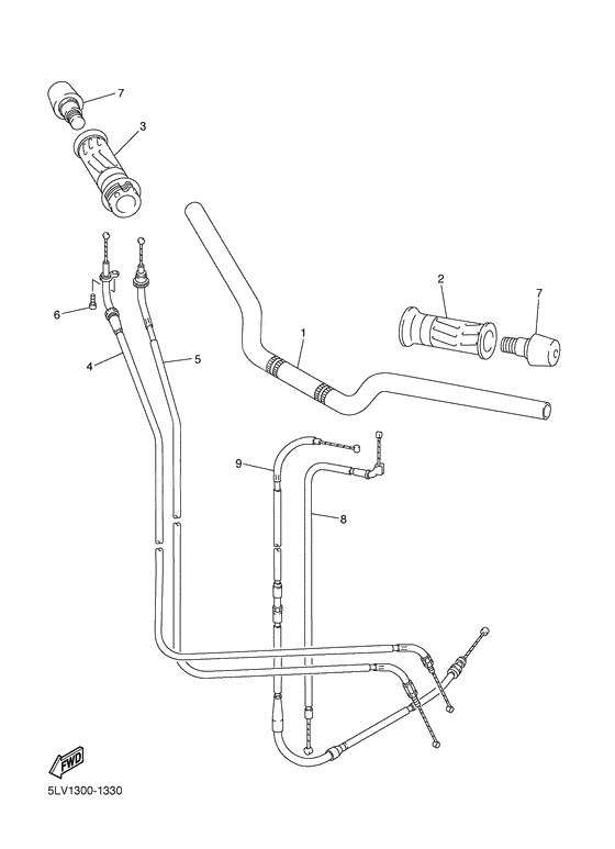 Steering handle. cable