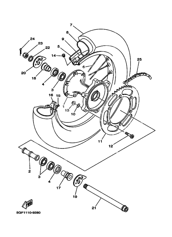 Rear wheel complete assy