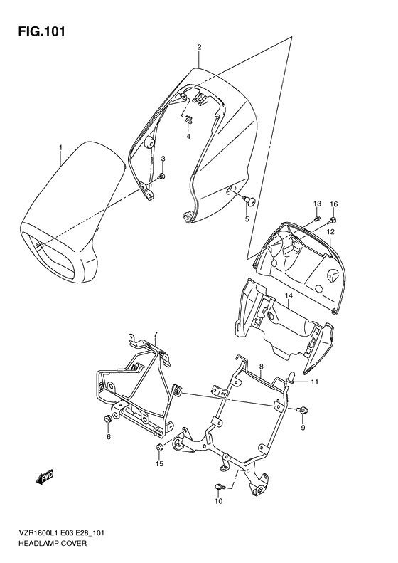 Headlamp cover front fender              

                  Vzr1800l1 e28