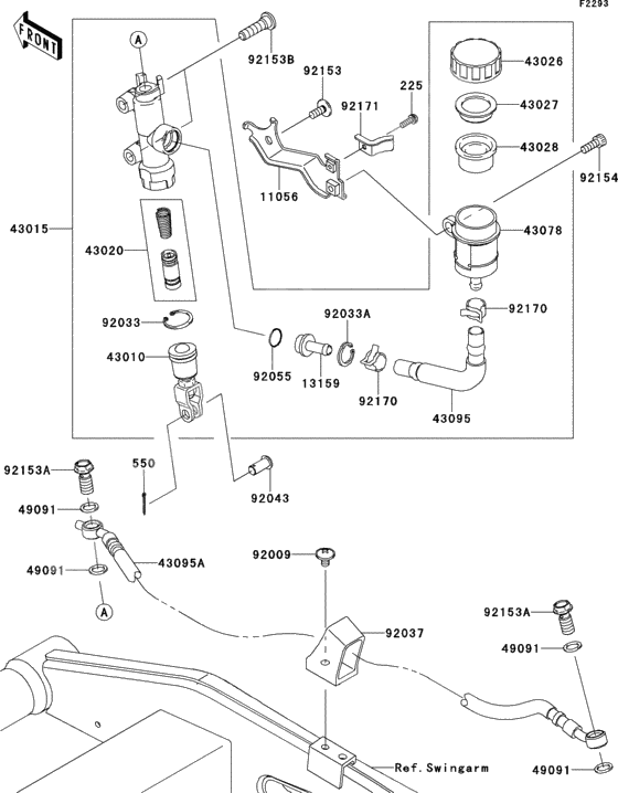 Rear master cylinder