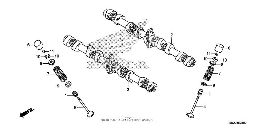 Camshaft + valve