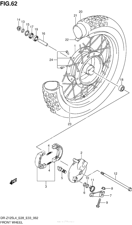 Переднее колесо (Dr-Z125L4 E28)