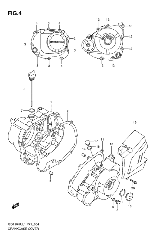 Crankcase cover ass`y (v