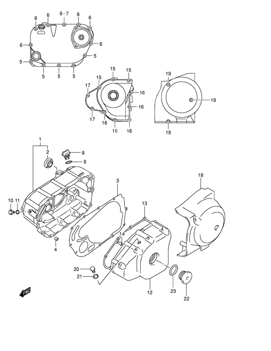 Crankcase cover ass`y (v