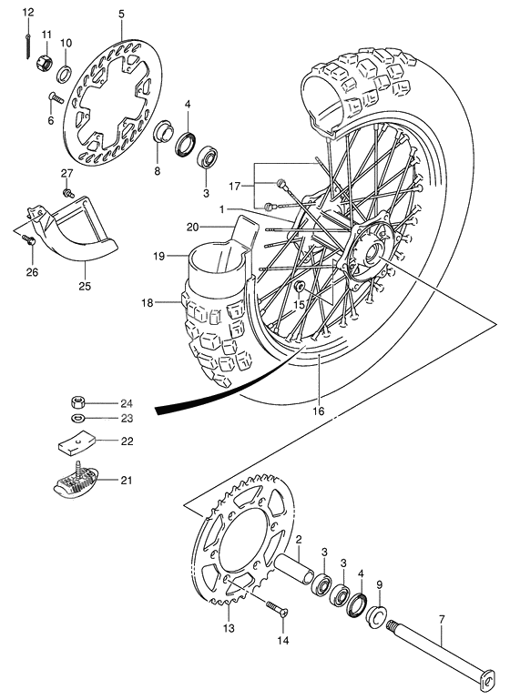 Rear wheel complete assy              

                  Model k1/k2