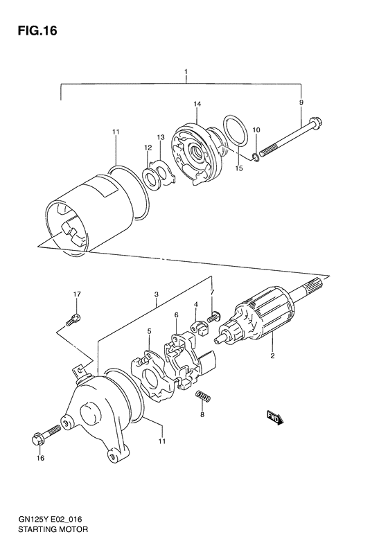 Starting motor              

                  Model v/w/x/y