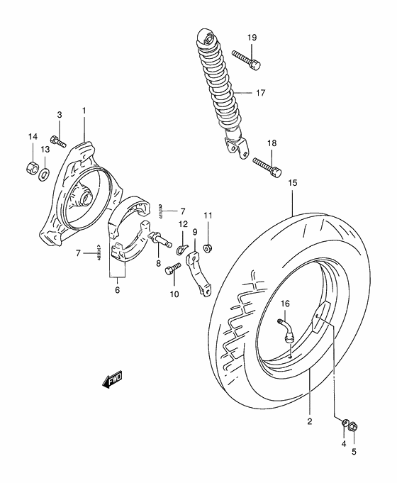 Rear wheel complete assy