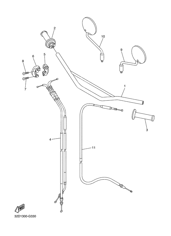 Steering handle & cable