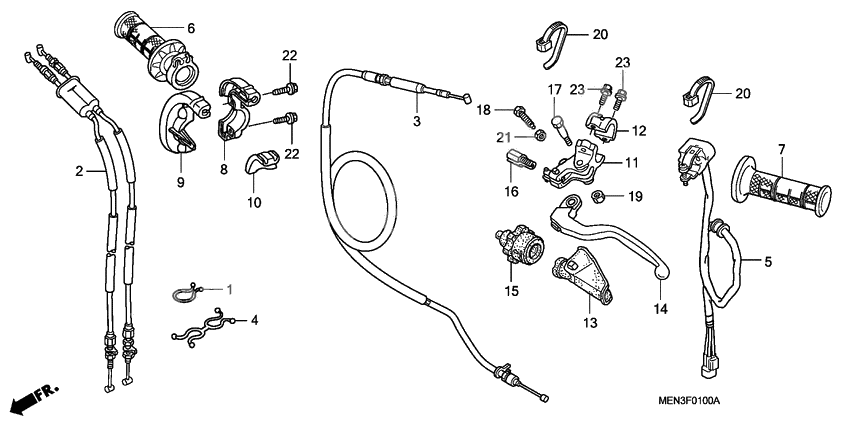 Handle lever/switch/cable