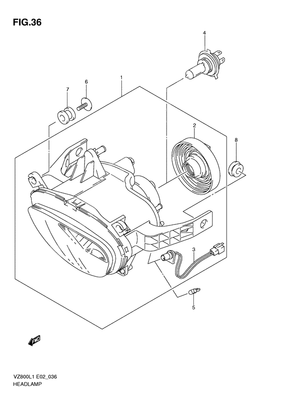 Headlamp assy              

                  Vz800l1 e2