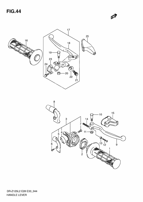 Handle lever              

                  Dr-z125ll2 e33