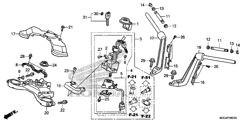 Handlebar + top bridge
