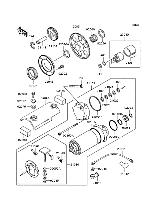 Starter motor/starter clutch