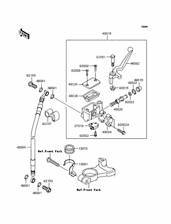 Front master cylinder