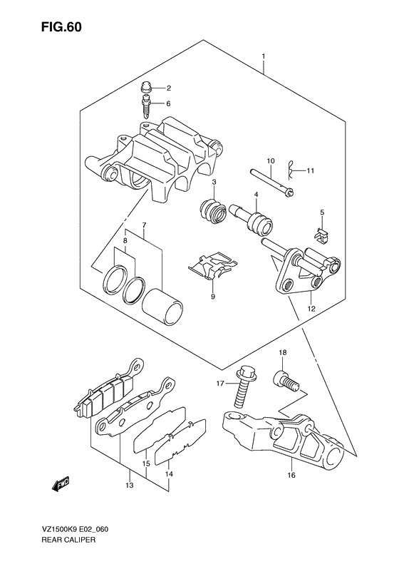 Rear caliper