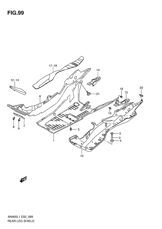 Rear leg shield