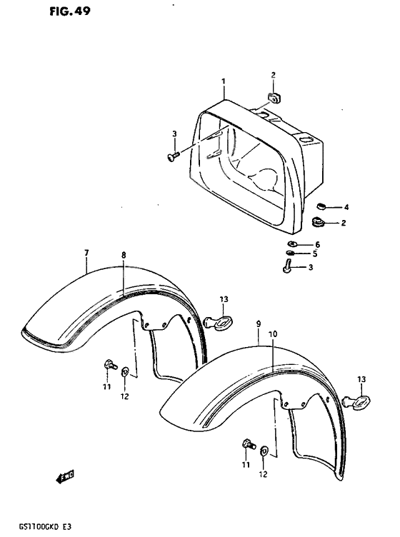 Headlamp housing - front fender