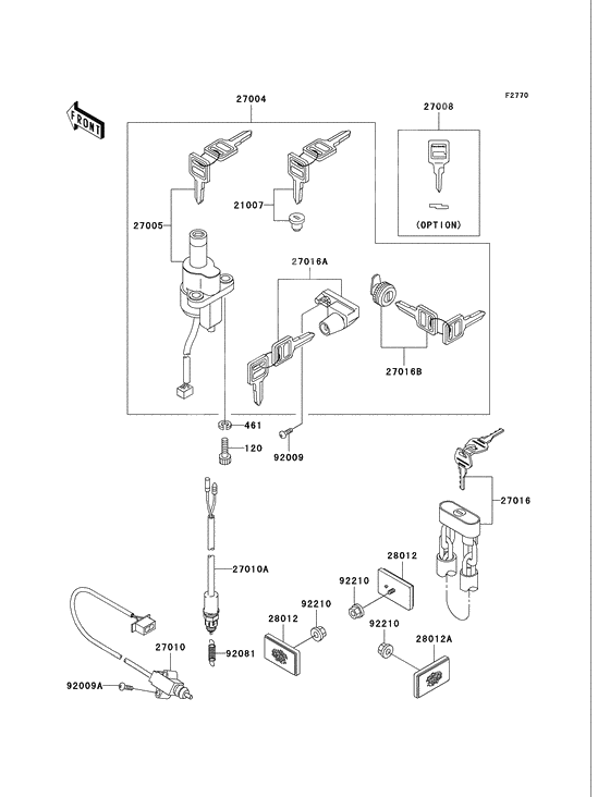 Ignition switch/locks/reflectors