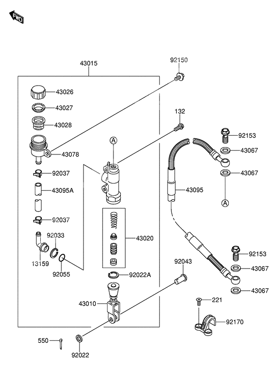 Rear master cylinder