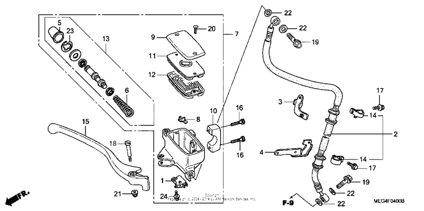 Front brake master cylinder