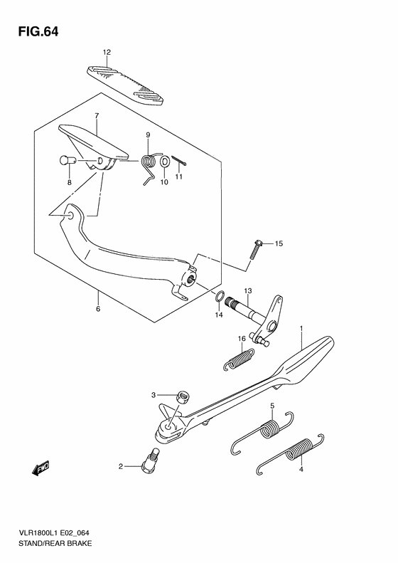 Stand-rear brake