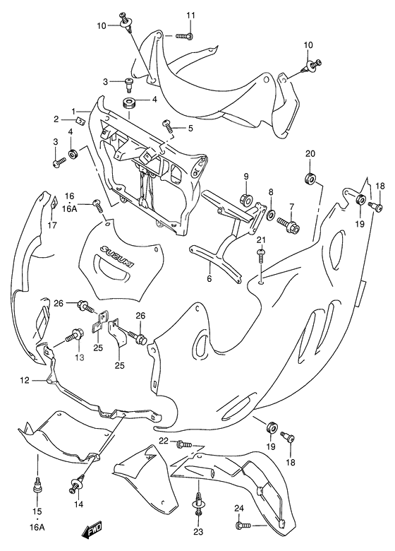 Cowling body installation parts