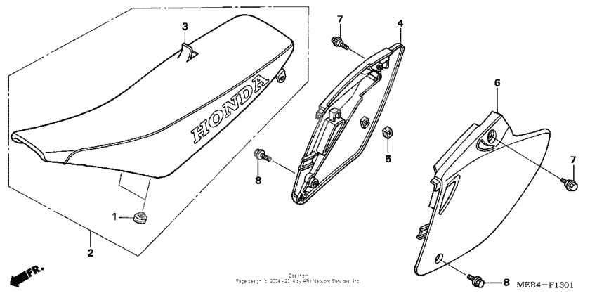 Seat + side cover ('05-)