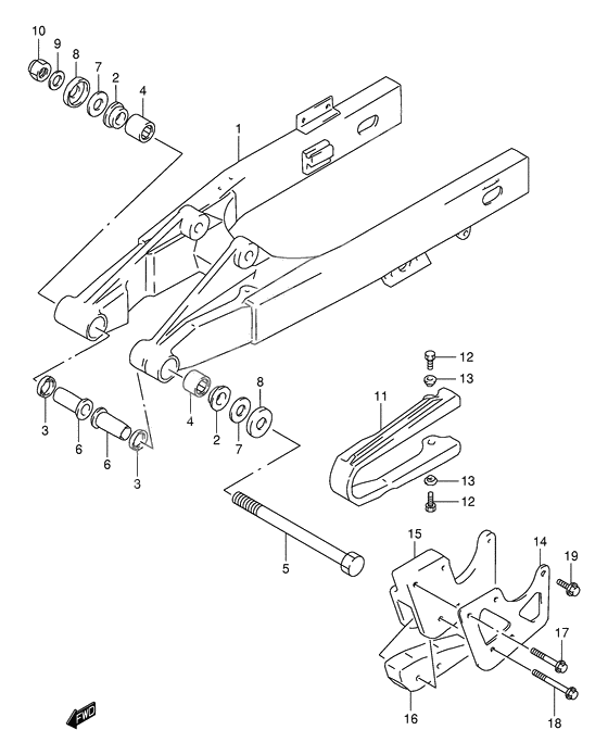 Rear swinging arm