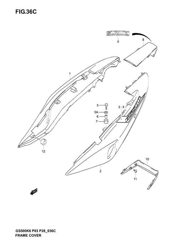 Frame cover              

                  Gs500k5 p28