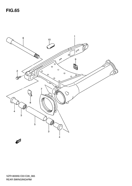 Rear swinging arm